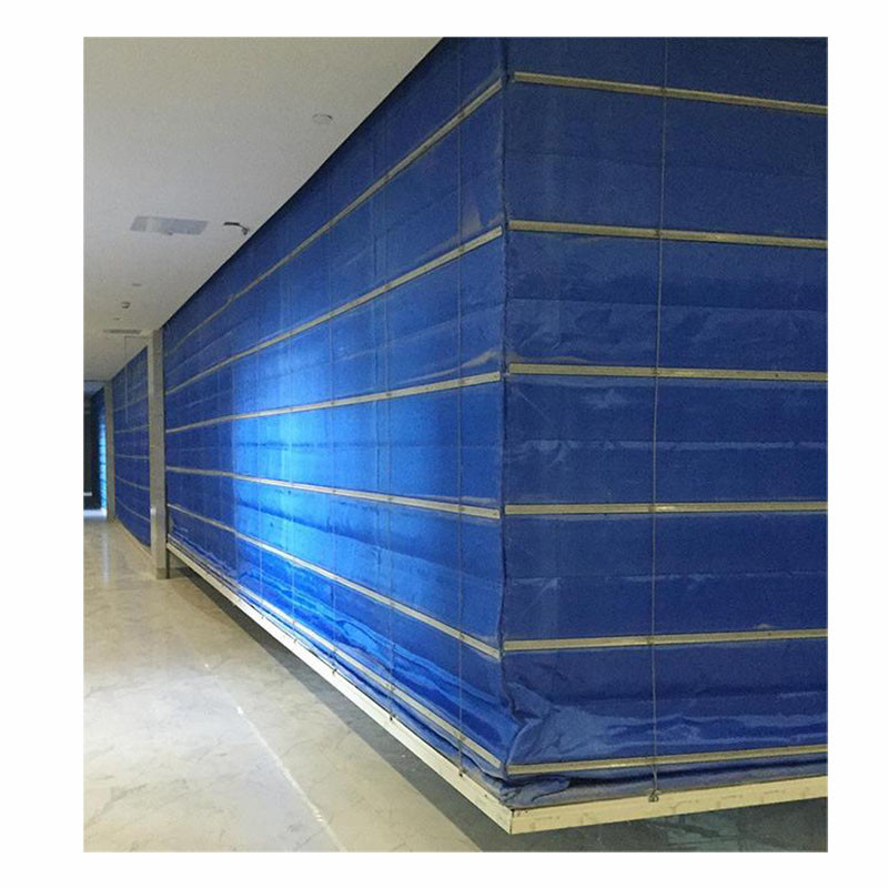 Fireproof Blue Inorganic Fire Roller Shutter With Double Track Polymer Doors