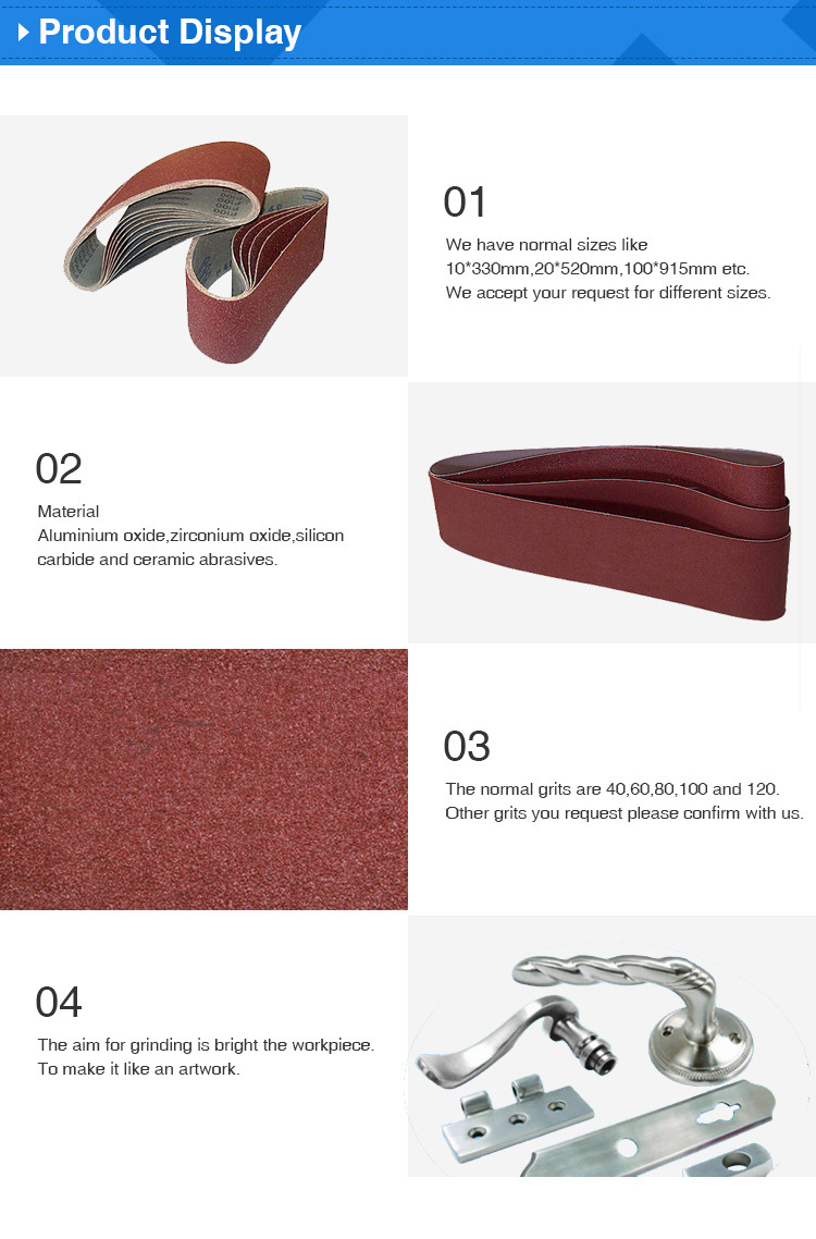 60 Grit Aluminum Oxide Abrasive Sanding Belt 100 X 610mm For Metal