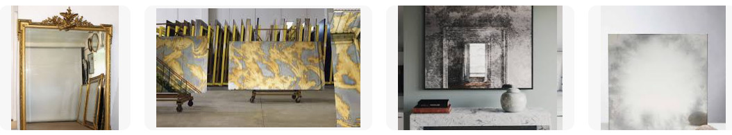 Golden Antique Mirror Glass Sheets Customized Size Thickness Pattern