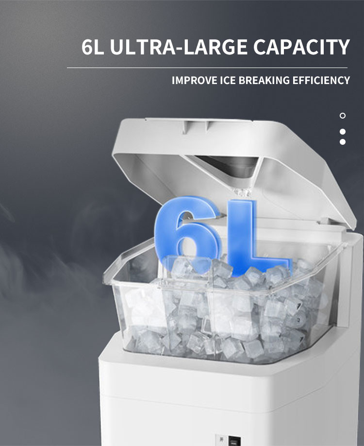 6l Countertop Electric Ice Crusher 400kgs/H , 320rpm Snow Cone Ice Crusher