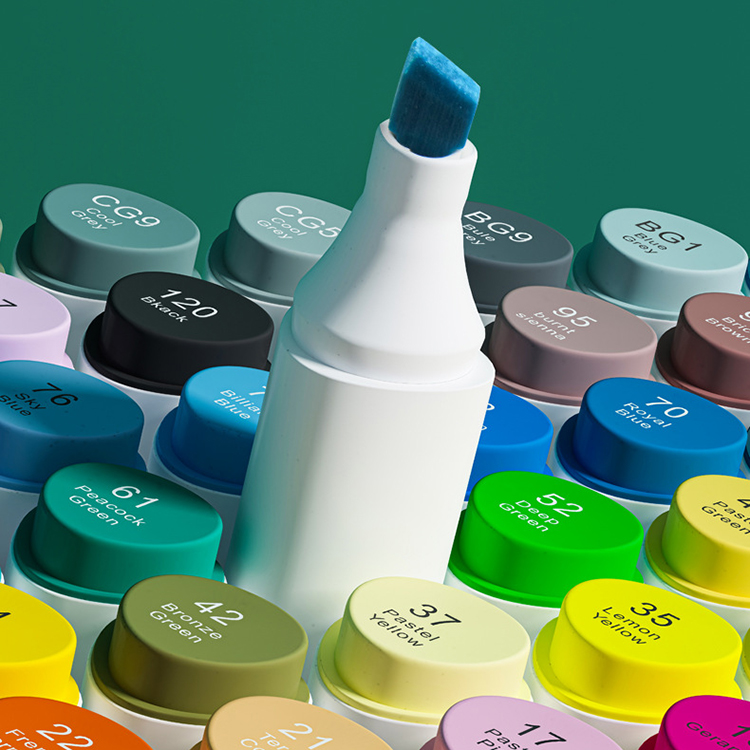 36 Color Kids Art Drawing Pen Double Brush Non-Toxic and Safe Oil Marker Easy to Wash