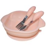 Baby Soft Silicone Suction Bowl Plate Small Baby Divided Plate Spoon With Lid