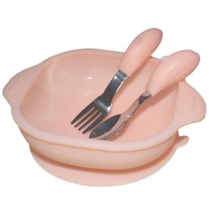 Quality Baby Soft Silicone Suction Bowl Plate Small Baby Divided Plate Spoon With Lid Set wholesale