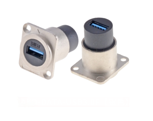 USB 2.0 Zinc Alloy Square Data Connector for Dustproof Audio Data Housing Material