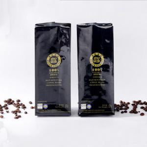 Quality Stand Up Matte printing Mylar Open Top Side Gusset Valve Bag For Coffee Bean Bag Aluminum Foil Bellow Pocket wholesale