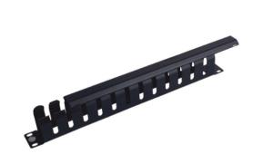 Quality 12 Ports 1U Horizontal Cable Manager Black 19 Rack Cable Management With Cover wholesale