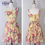 Fashion floral printed club wear cute style ladies high fashion beach summer