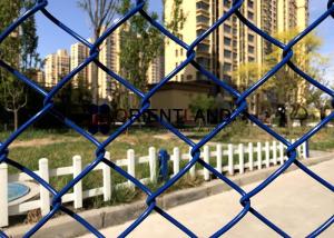 Quality Plastic Coated Chain Link Fence Roll , Garden Cyclone Wire Fence 2&quot;×2&quot; Hole Size wholesale