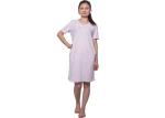Natural 100 Cotton Short Sleeve Nightgown , V Neck Night Dress For Women