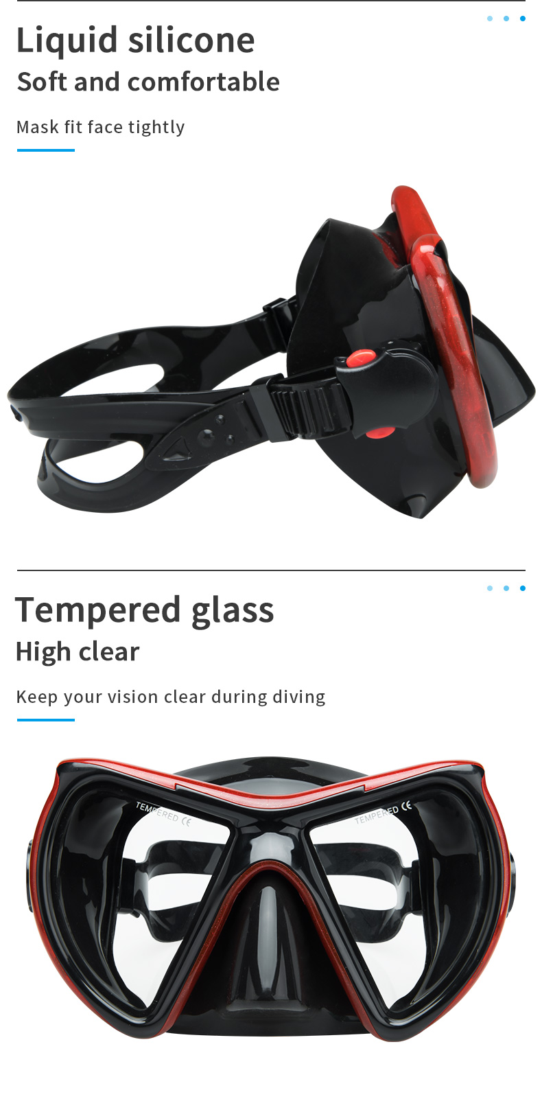 4mm Tempered Glass Dive Prescription Snorkel Mask Anti Fog Underwater