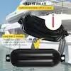 4 Ribbed Twin Eyes Boat Fender 8.5 x 27 in Boat Fenders with Pump Inflatable