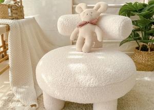 Quality White Modern Fabric Dining Chairs Cashmere Low Back Lounge Chair wholesale