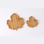 Leaf Shaped Customized Wooden Serving Tray Fruit Snack Bamboo Coaster