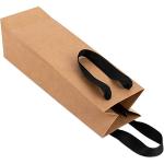 Recyclable Brown Kraft Corrugated Box with Ribbon handle for Wine bottles 14X4X4