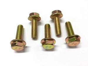 Quality M6 M8 M20 Carbon Steel Yellow Blue Sliver Zinc Plated Hex Flange Bolt Grade 4.8 DIN6921 wholesale