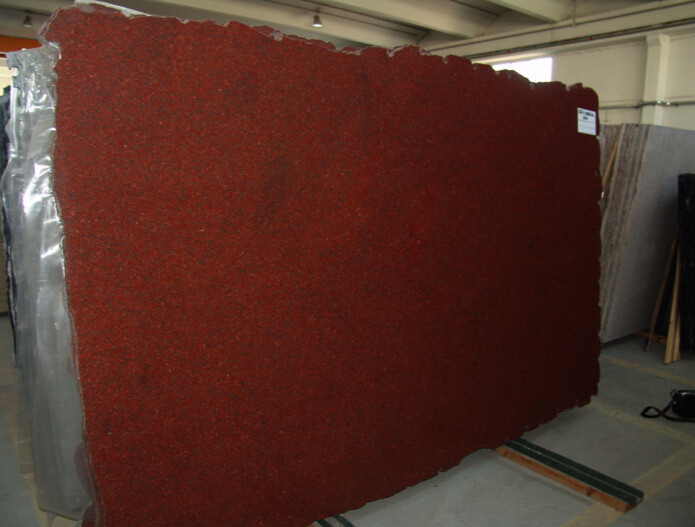 Polished Flamed Granite Stone , India Imperial Flower Red Granite Slab