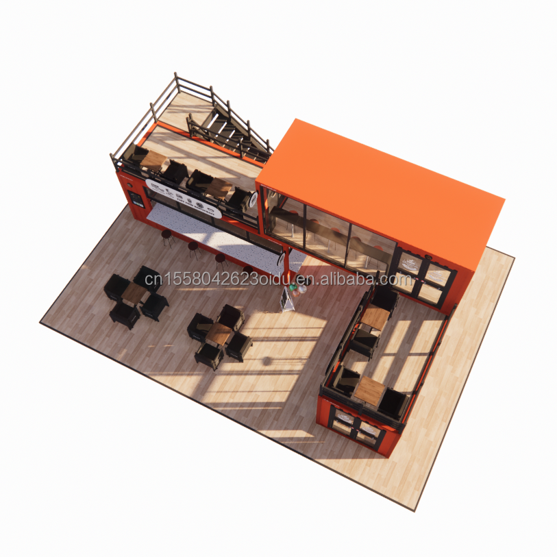 20ft Prefabricated Customized Mobile Coffee Shop Container Bar in with Customized Color and Galvanized Steel Bending