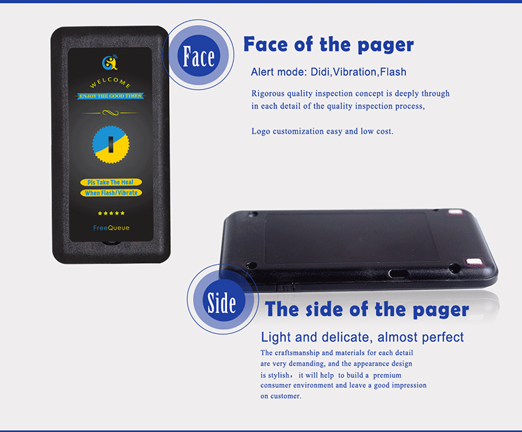 2018 hot sales easy installation wireless queue management system with 3 kinds of alert modes