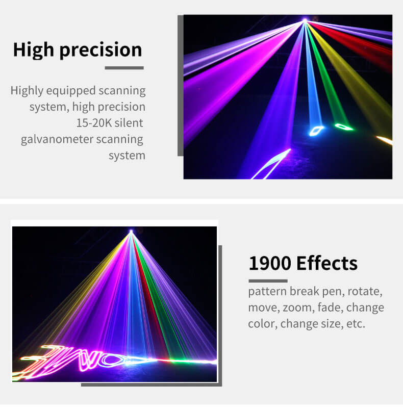 Rgb Animation Laser Beam Lights 1800mw 1.8w DMX512 Control For Wedding Stage