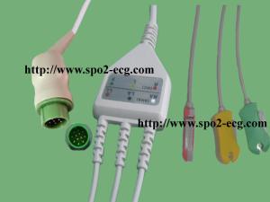 Quality One Piece ECG Lead Cable Round 12 Pin IEC And AHA For Electrocardiograph Machine wholesale