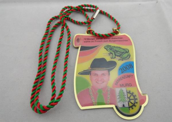 Brass / Copper / Stainless Steel / Aluminum Narrenzunft Murg Carnival Medal with