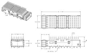 Quality 2170704-4 QSFP28 Cage With Heat Sink Connector Press-Fit Through Hole Right Angle wholesale
