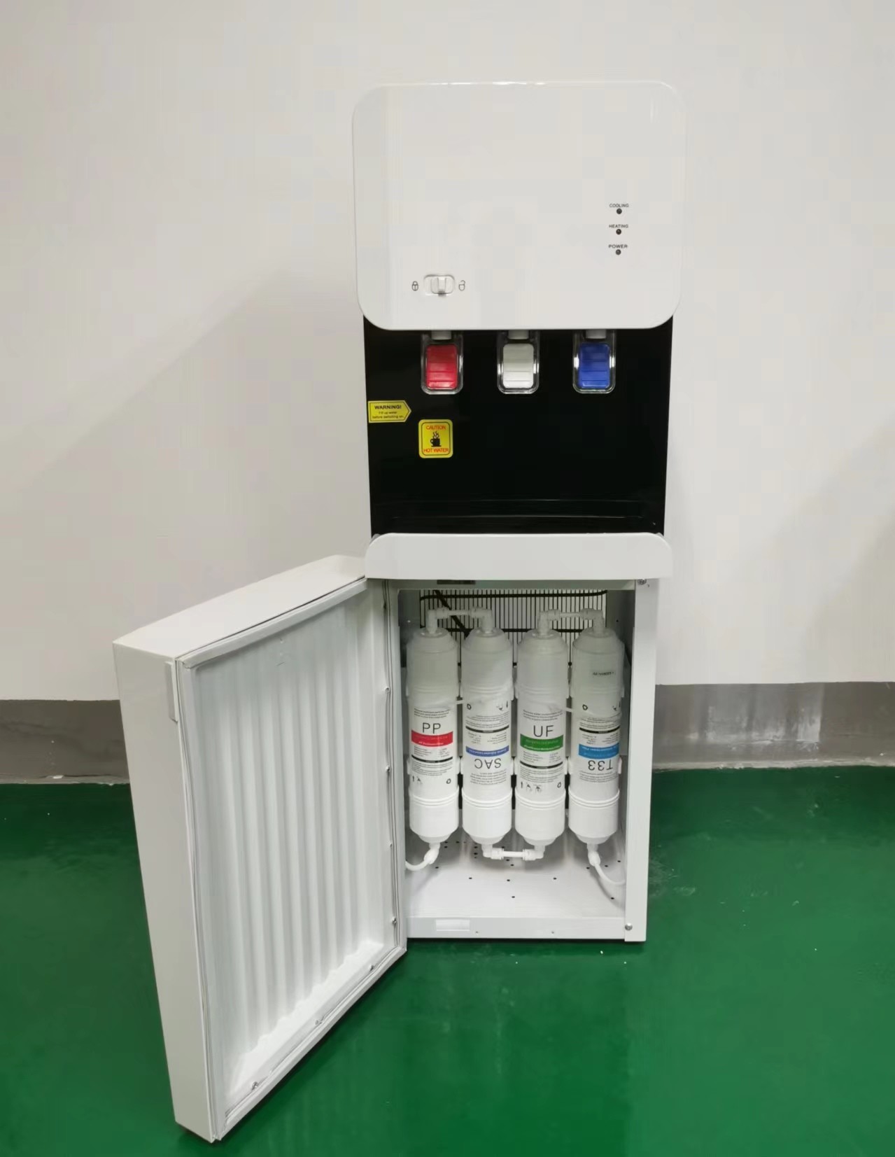 Stainless Steel Hot And Cold Water Dispenser Freestanding Water Dispenser With Refrigerator