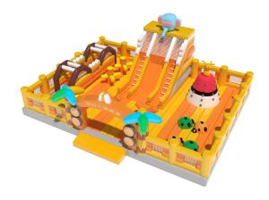 Quality Inflatable Magic Castle Bounce House Playground Orange Yellow wholesale