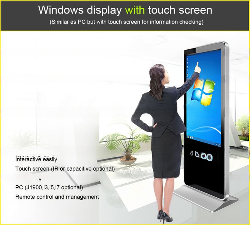 49" inch ground standing monitor touchscreen interactive Computer Android Win10/11 OS OEM ODM