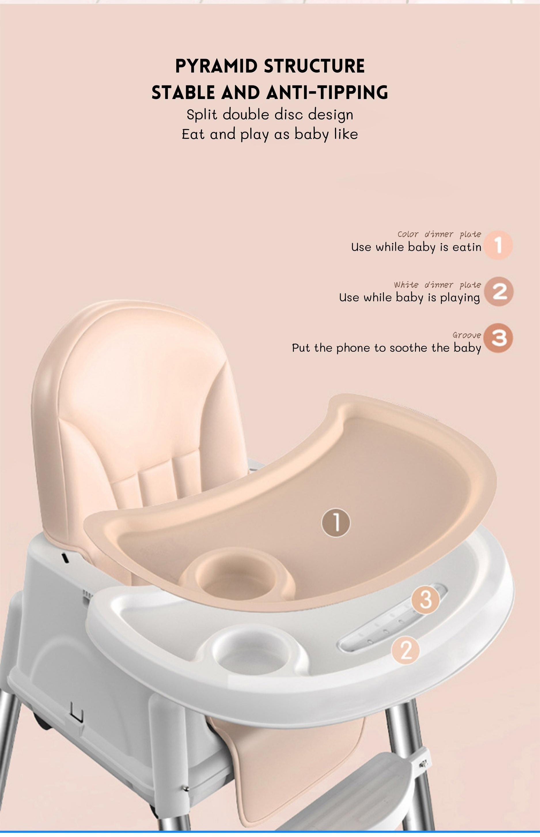 Soft Comfortable Baby Dining Chair Adjustable Size 92*65*65cm For Bedroom Feeding