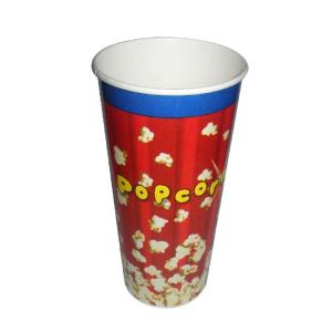 Quality Custom Paper 32 Oz Popcorn Cups PE Coated Paper Popcorn Buckets Single Wall wholesale