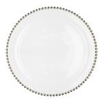 Pearl Round Gold Decoration Glass Charger Plate for Wedding Dinnerware Glass