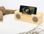 Dual - Horn Wood Grain Bluetooth Speaker with Hands - Free Intelligent Calls