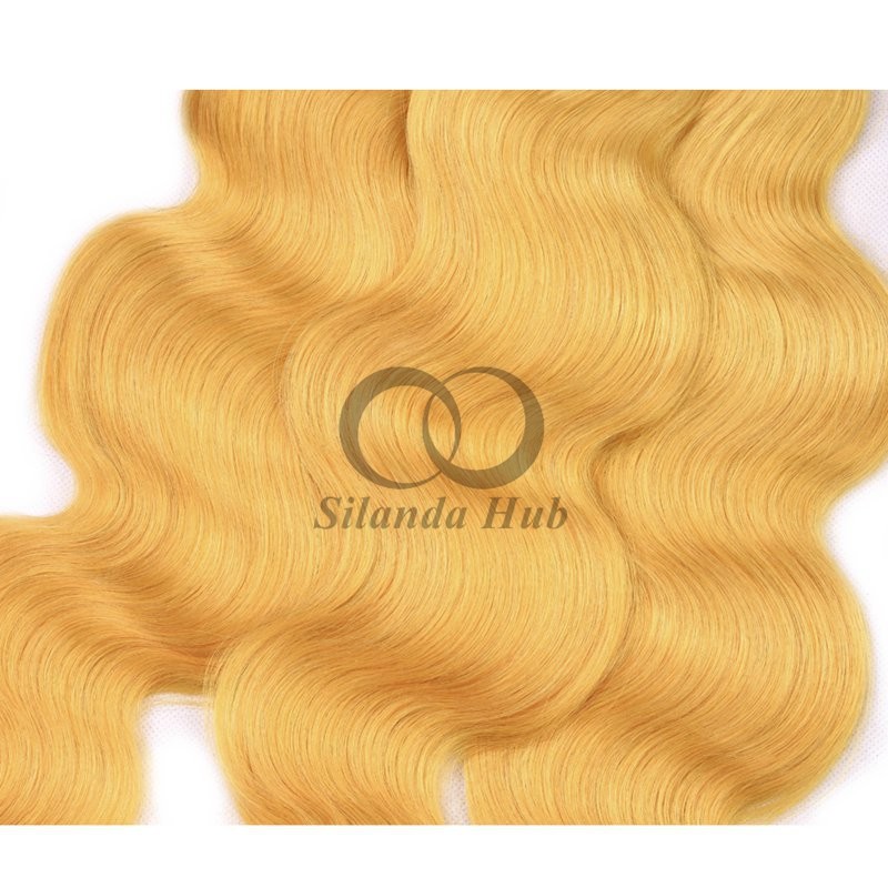 Yellow Body Wave Remy Human Hair Bundles Sew In Weave Bundles Brazilian Bundle Deals