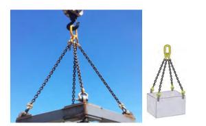 Quality DNV 2.7-1 Type Wire Rope Lifting Sling Assembly, 4 Leg Wire Rope Sling 12.5 Tonne wholesale