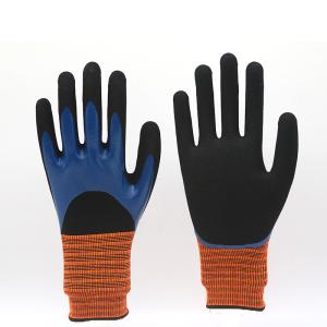 Quality Customized Nitrile Coated Work Gloves Breathable Nitrile Gloves For Construction / Painting wholesale