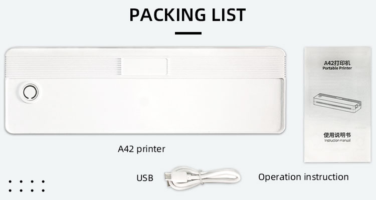 Portable A4 Thermal Printer with Multi Language Support and 10MM/S Black Print Speed