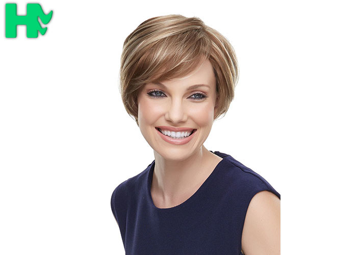 Kanekalon Fiber Short Synthetic Wigs Straight , Short Bob Hair Wigs