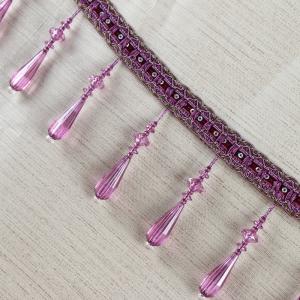 Quality Handmade fashionable chain beads lace tassels fringes for curtain/sofa/pillow decoration wholesale