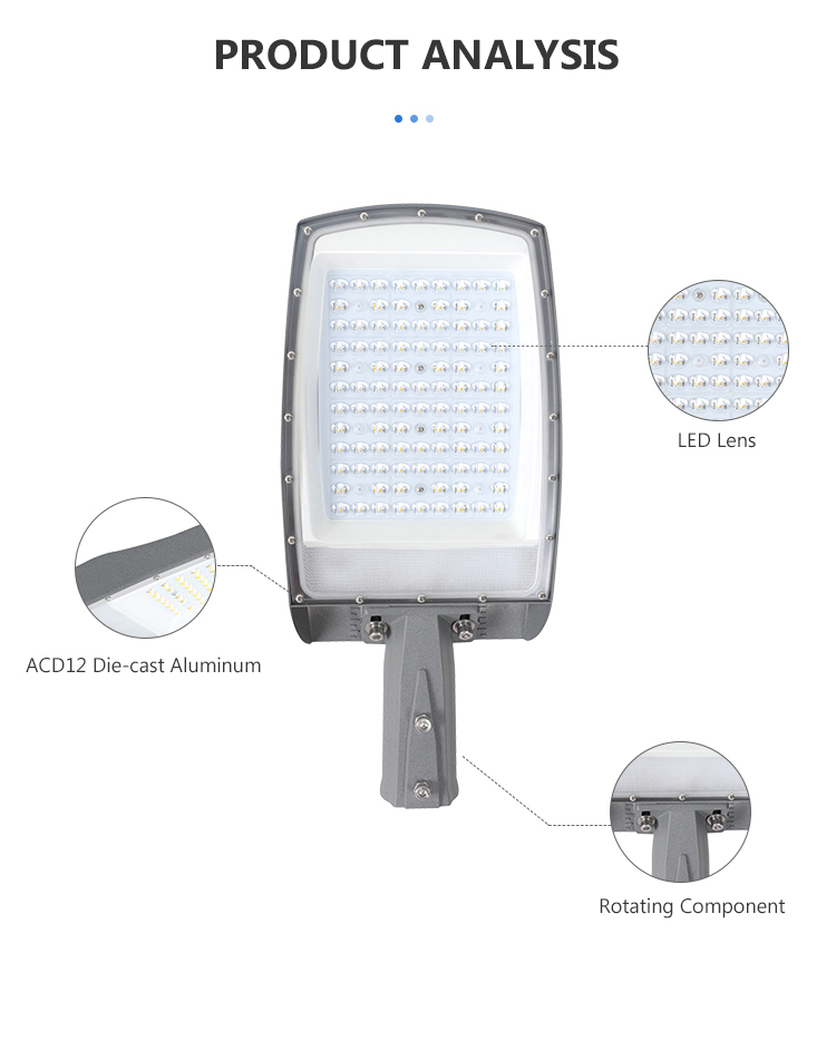 Aluminum Shape Solar Street Light 130/150lm/w Luminous Efficiency for Optimal Lighting