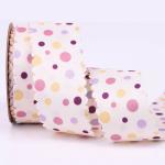 Round Dot Printed Polyester Ribbon 25mm-38mm Cotton Christmas Ribbon