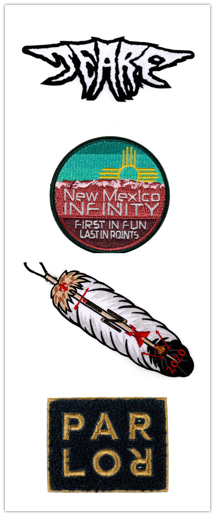 Iron On Custom Embroidery Patch , Clothing Chenille Embroidered Letter Patches