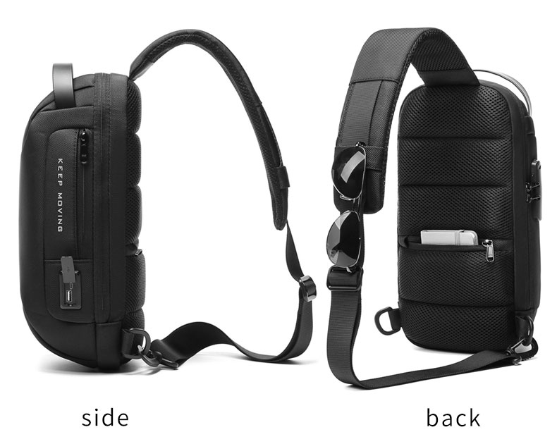 Factory wholesale waterproof fashion anti theft crossbody chest shoulder sling bag for men