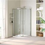 Double Sliding Bathroom Shower Screens Aluminium Alloy Frame Bath Shower Cabin