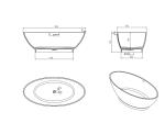 Solid Surface Artificial Stone Bathtub Oval Freestanding Soaking Tub