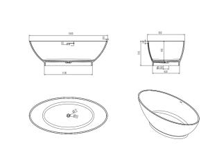 Quality Solid Surface Artificial Stone Bathtub Oval Freestanding Soaking Tub wholesale