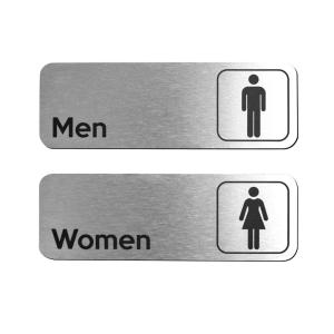 Quality Brushed Aluminum Custom Reflective Sign Unisex Restroom Symbol wholesale