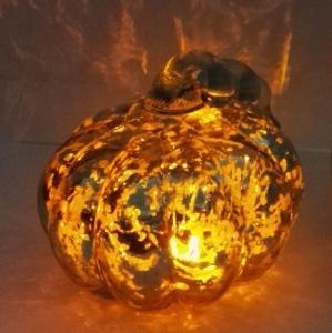 Quality Pumpkin Lantern Antique Glass Candle Holders For Halloween wholesale