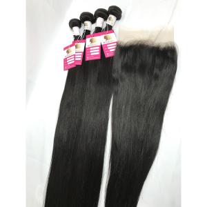 Quality 100% Raw 10A Virgin Peruvian Remy Human Hair Weave 100g / Piece Natural Black wholesale