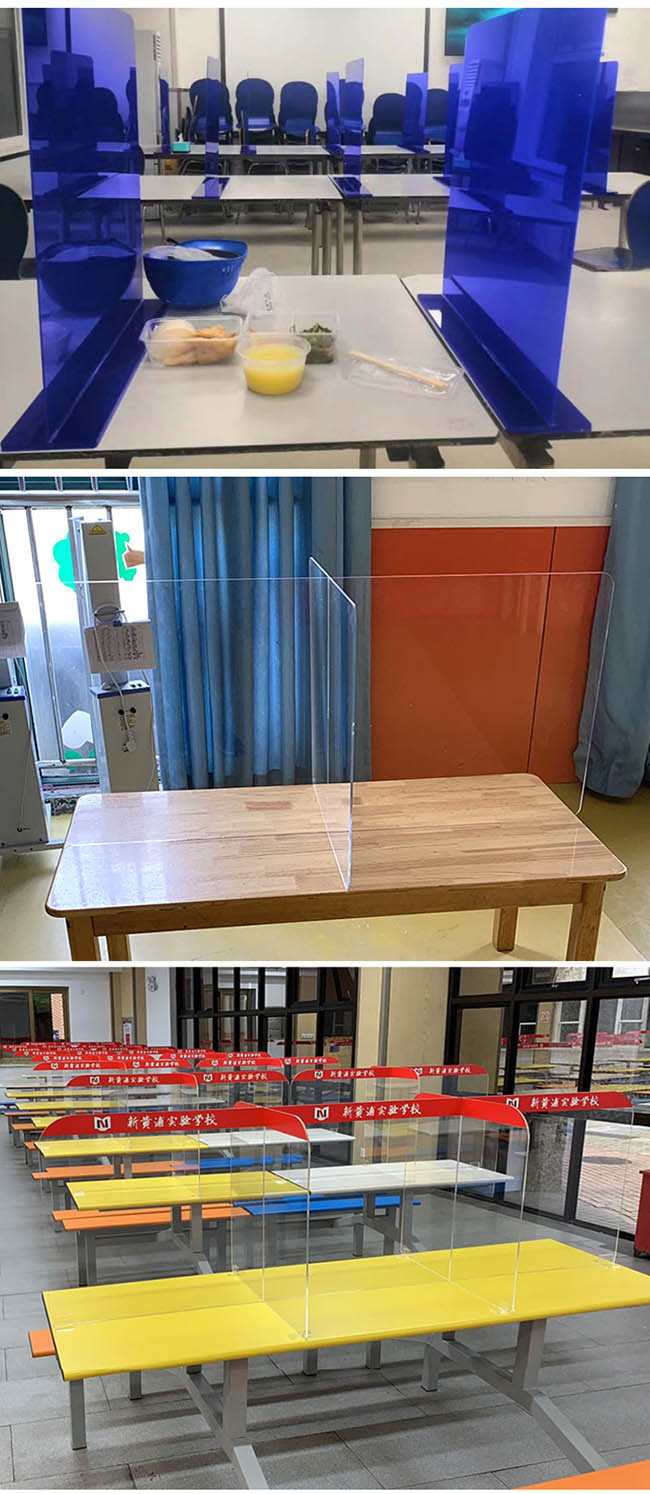 ANXIN Customized cashier sneeze guard protective 8mm,10mm GPPS Polystyrene sheets clear desk divider screen